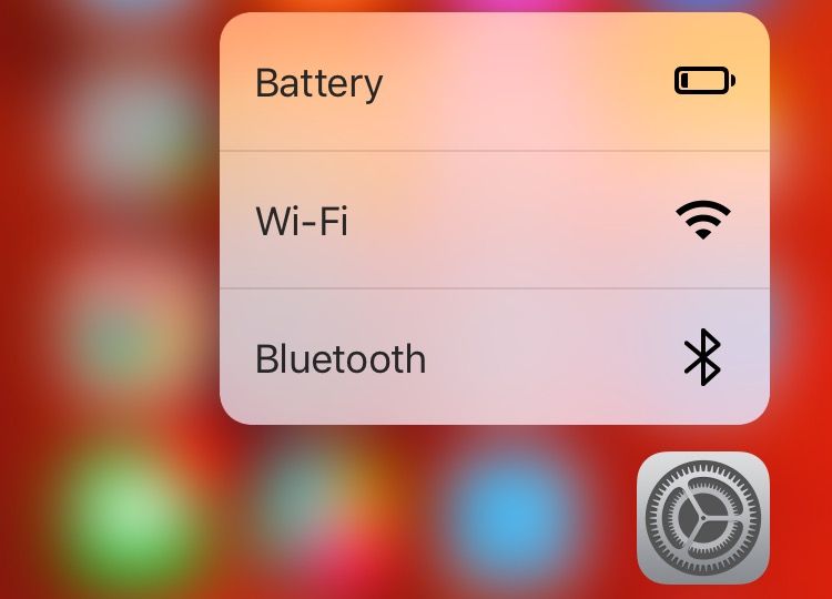 iOS 9 Settings 3D Touch Home screen shortcuts menu iPhone 6s screenshot 001