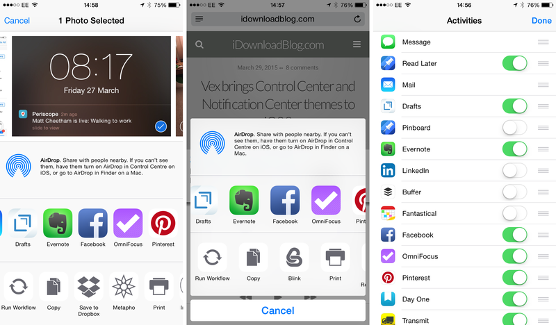 iOS 8.3 beta 4 no Twitter sharing option