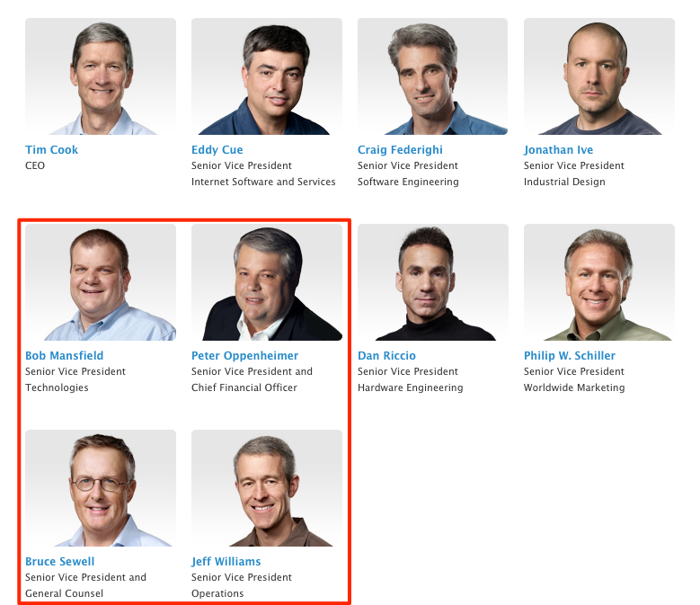 Four top paid Apple execs