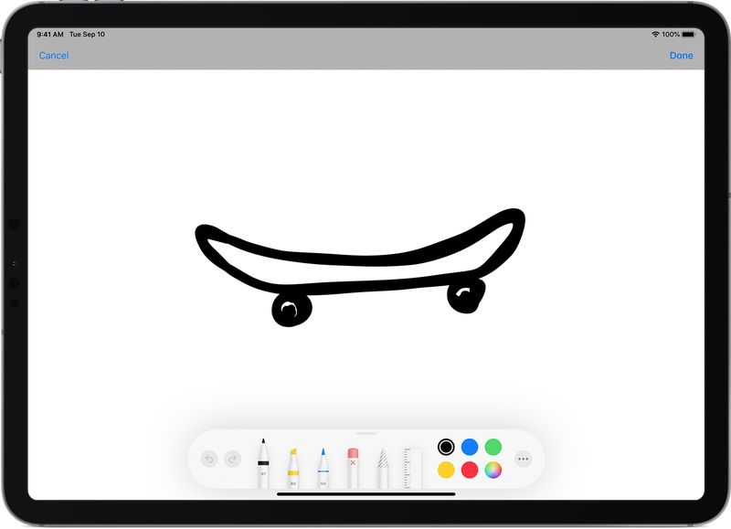 Esquisse sur iPad qui apparaîtra sur Mac