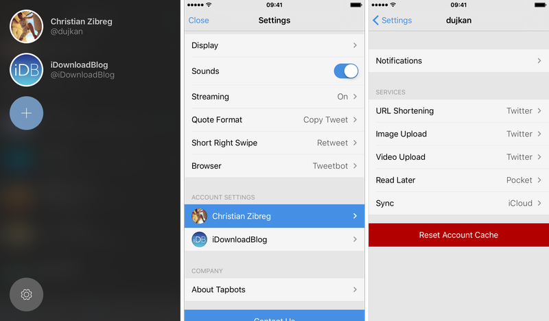 Tweetbot effacer les caches Capture d