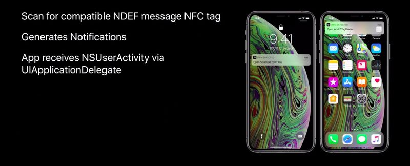 Apple iPhone Xs Core NFC Background Tag Reading : comment ça marche