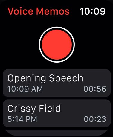 Voice Memos app for watchOS 6