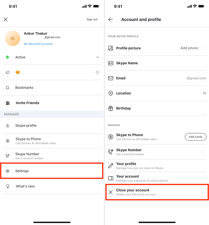 Supprimer le compte Skype sur iPhone