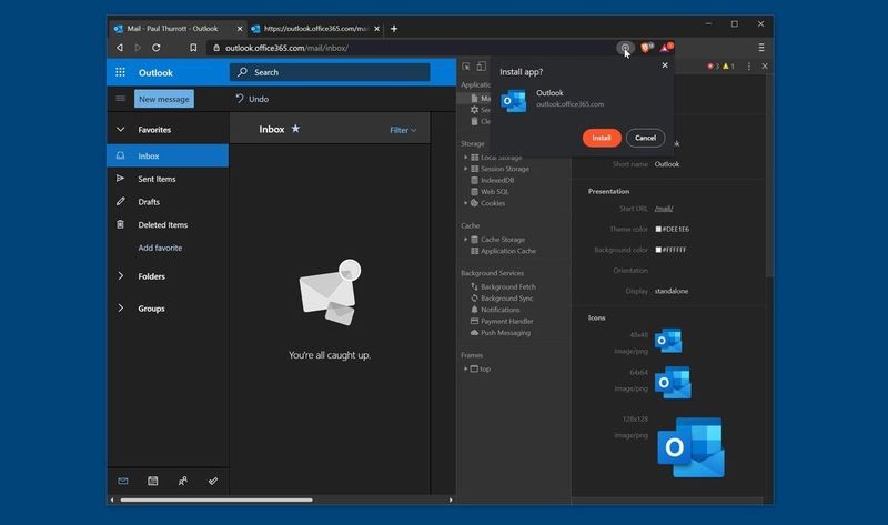 Application Web progressive Outlook.com