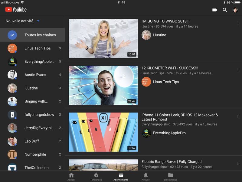 youtube non-chronological order
