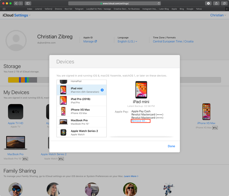 Supprimer les cartes Apple Pay