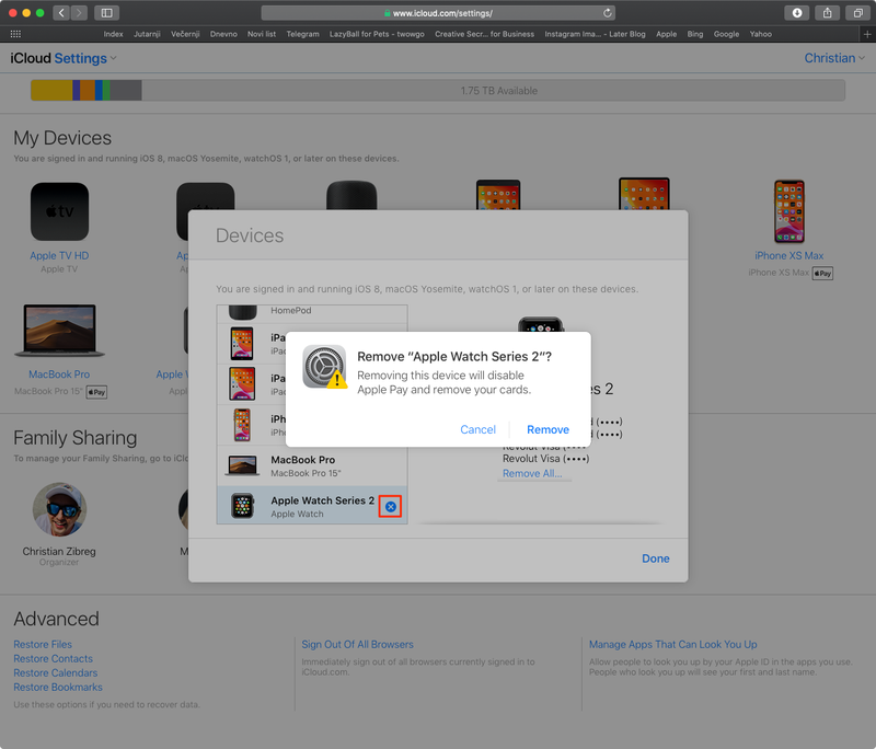 Supprimer les cartes Apple Pay