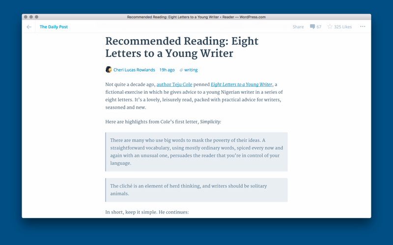 WordPress for OS X 1.0 Mac screenshot 003