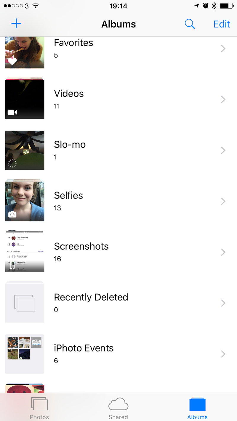 iOS 9 beat 3 Selfies and Screenshots folder in Photos app 002