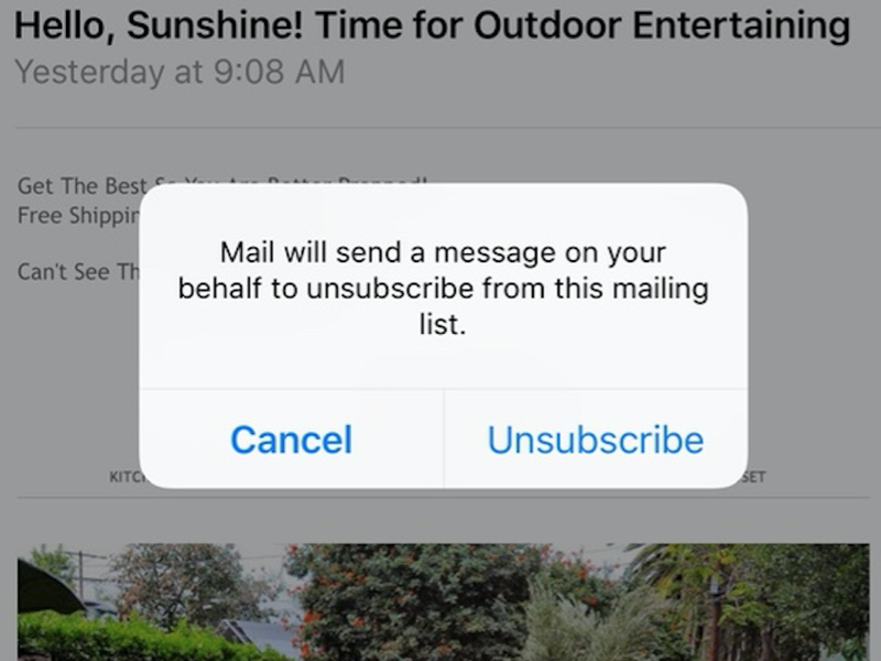 Unsubscribe from Email Alert