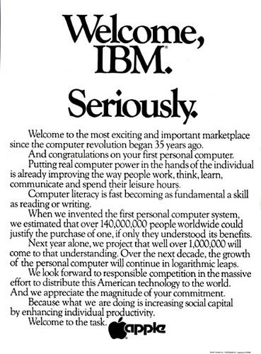 Apple ad (welcome IBM)