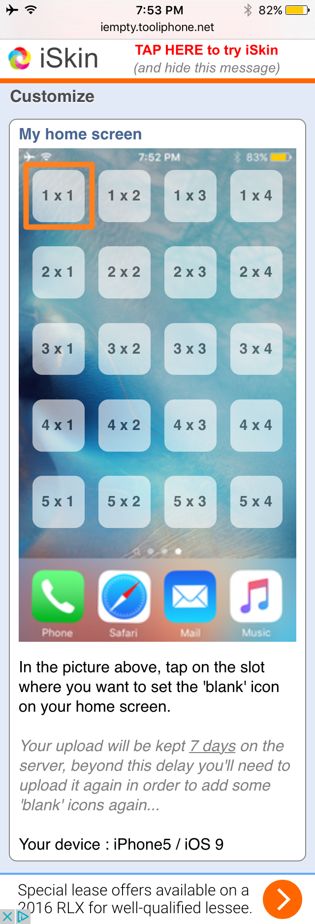 iEmpty Tap Where You Want Blank app icons