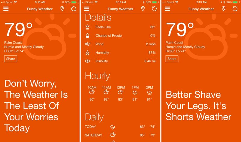 The Funny Weather iPhone