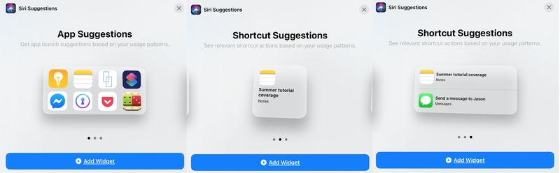 Siri Suggestions Widgets iPad