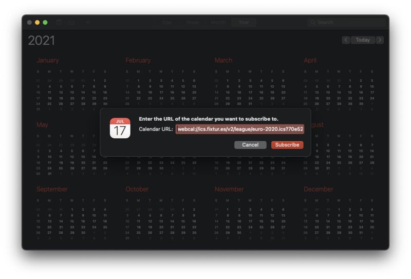 Ajouter un abonnement Calendrier Mac
