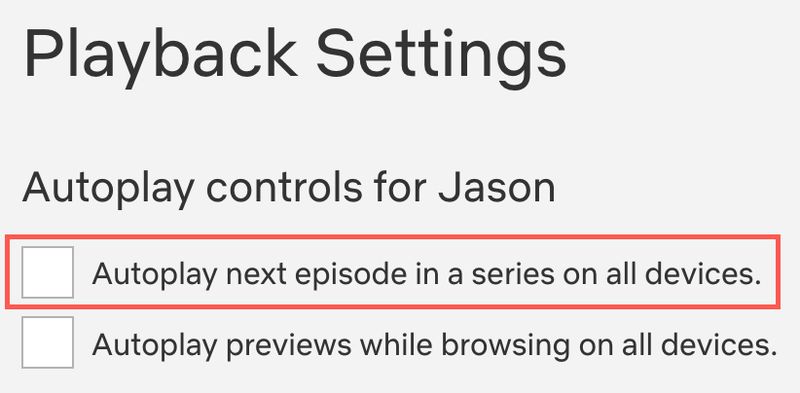 Netflix décochez la lecture automatique du prochain épisode