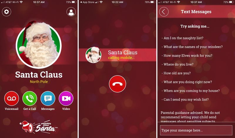 Appelez le Père Noël Applications iPhone