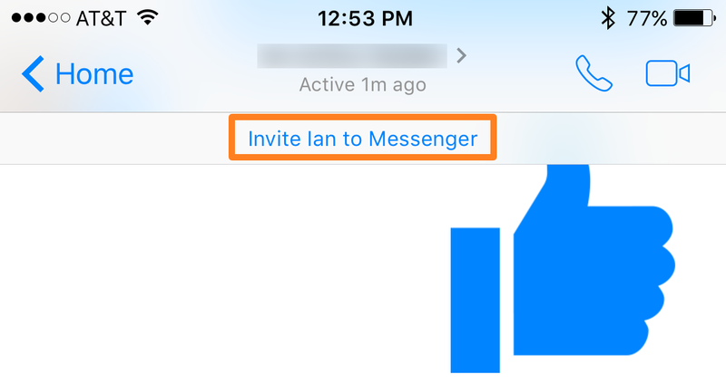 Facebook Messenger Invite to Messenger