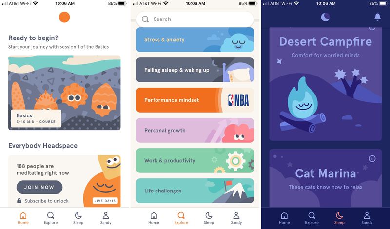 Headspace meditation app iPhone