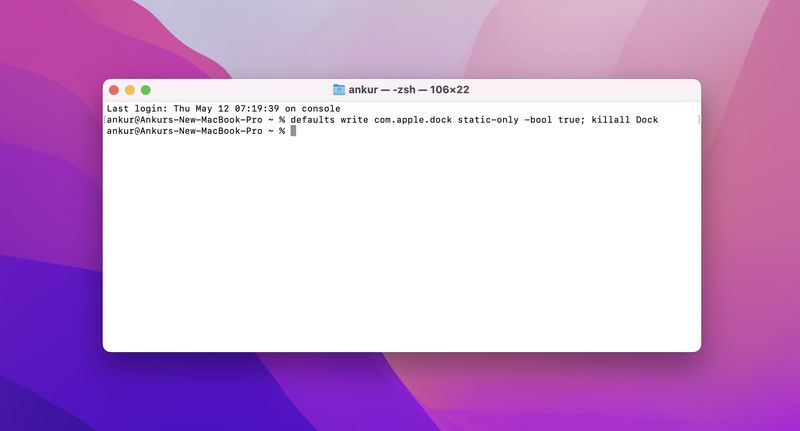 Commande Terminal pour afficher uniquement les applications actives sur Mac Dock