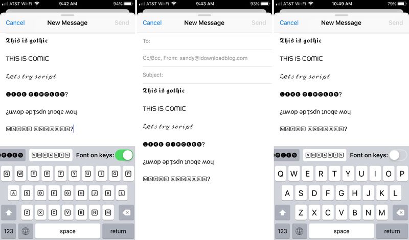 Application de polices sur iPhone