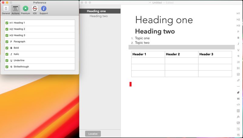 Application Strike Text Editor pour Mac