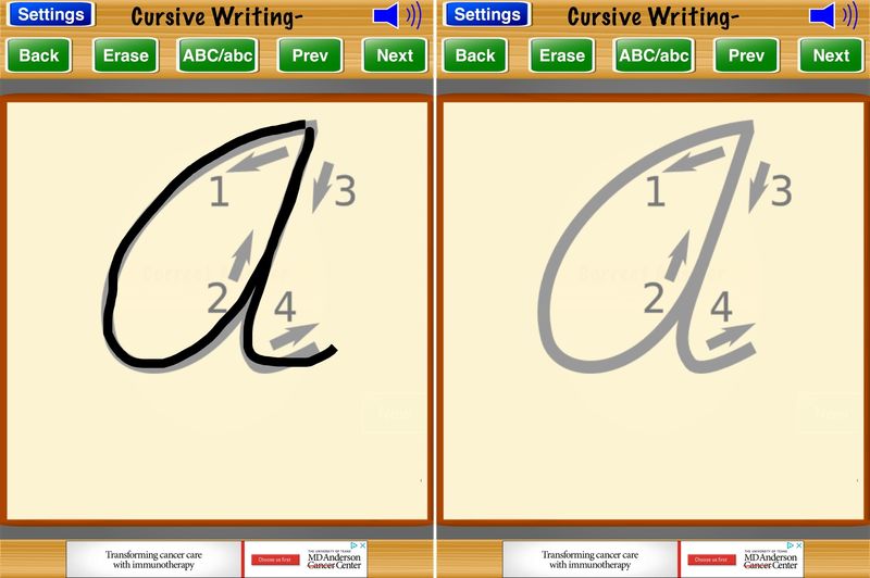Écriture cursive - iPad