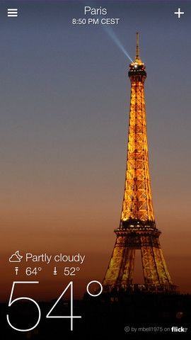 Yahoo Weather 1.0 for iOS (iPhone screenshot 001)