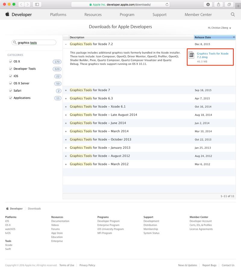 Quartz Debug Mac screenshot 007
