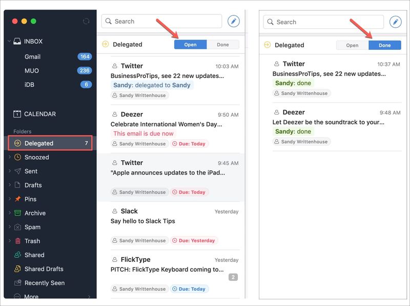 Delegated Spark Email Folder on Mac