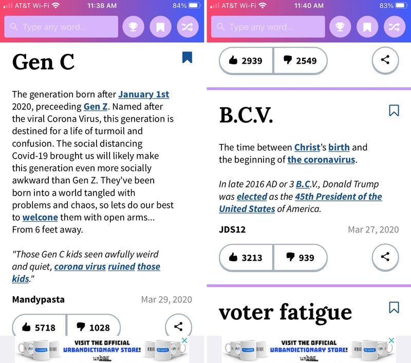 Ubran Dictionary Gen C Lookup on iPhone