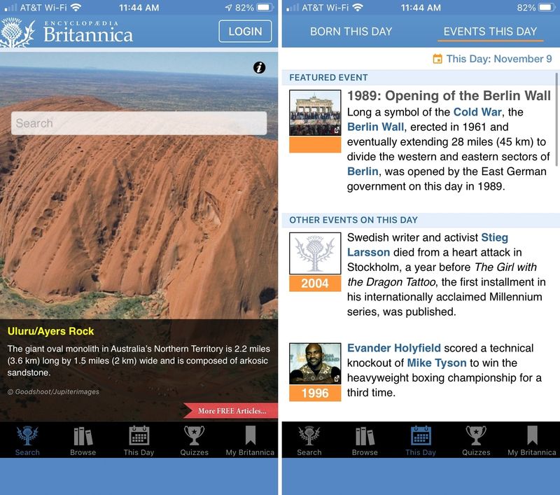 Britannica Encyclopedia On This Day on iPhone