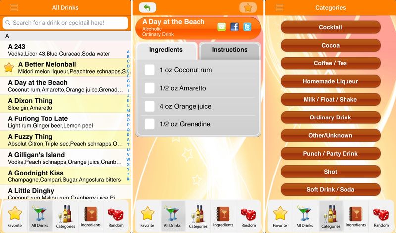 8500 Drink Recipes on iPhone