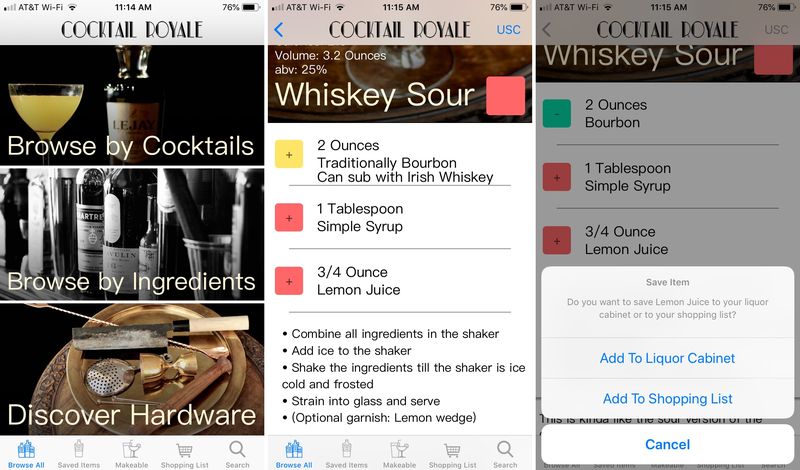 Cocktail Royale on iPhone