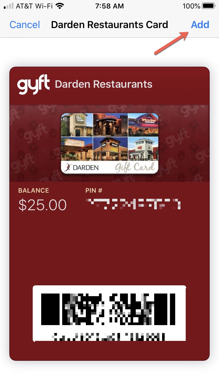 Ajouter une carte-cadeau Wallet Pass iPhone