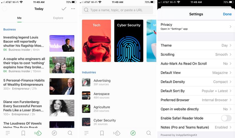 Feedly iPhone RSS reader