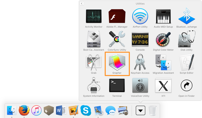 Grapher dans le dossier Utilitaires sur Mac