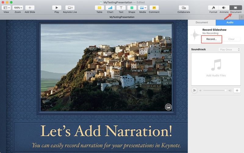 Document Record Keynote Mac