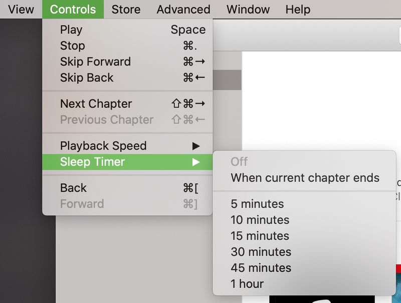 Définir la minuterie de mise en veille Livres Barre de menus Mac