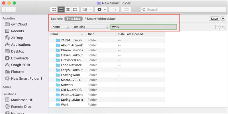 Smart Folder for Name