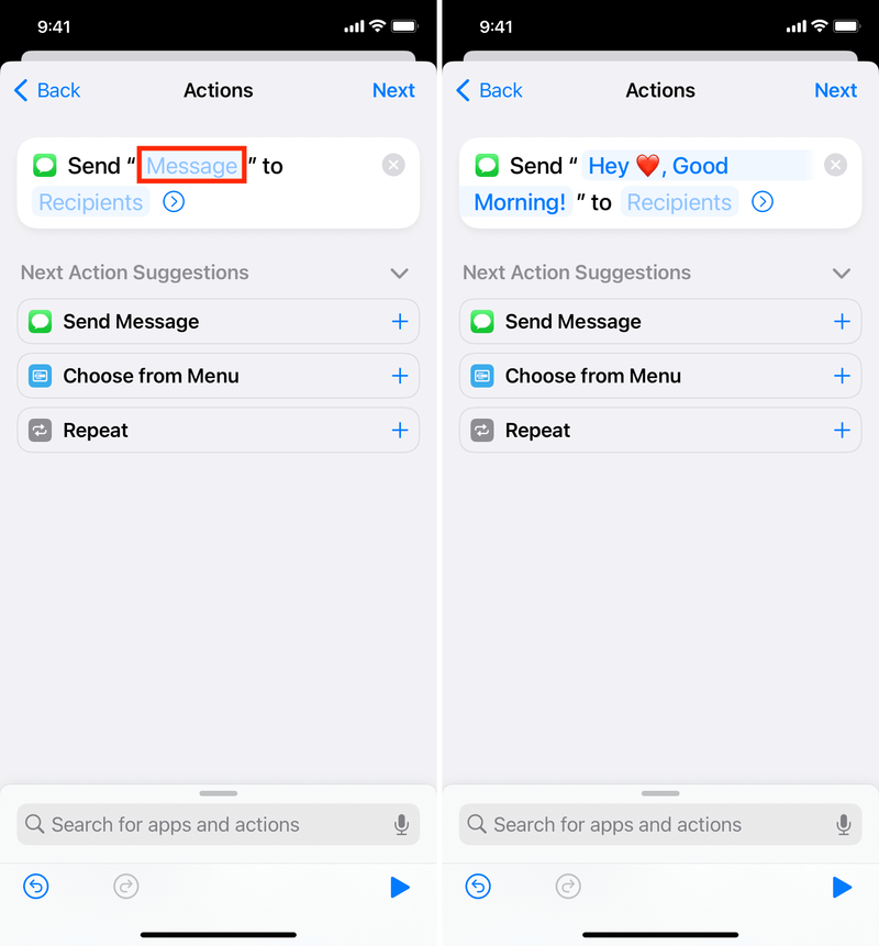 Type message you want to send automatically