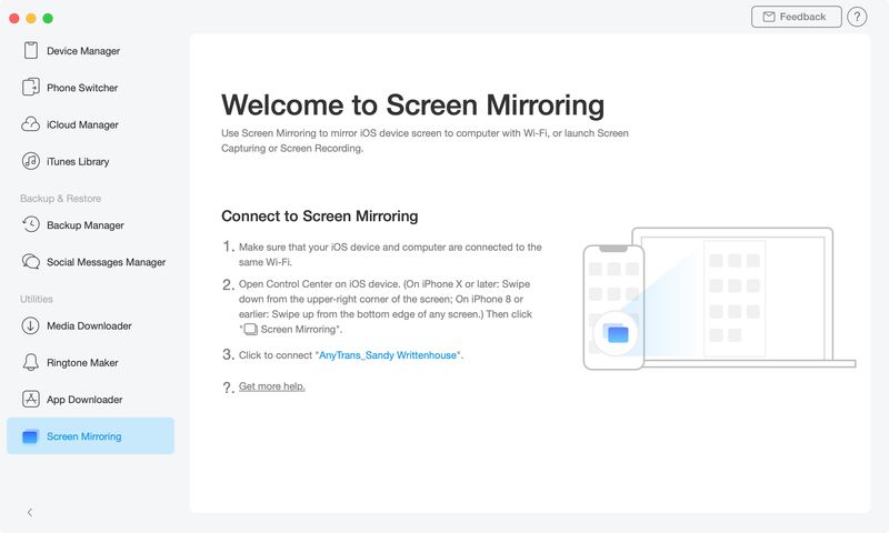 AnyTrans Screen Mirroring Mac