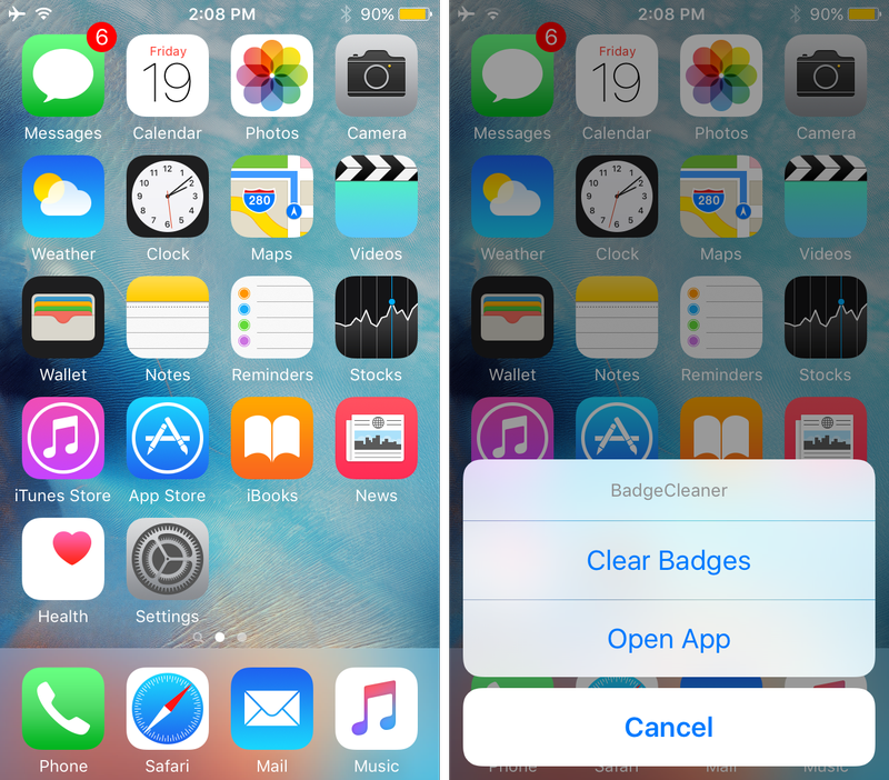 badgecleaner clear badges or open app
