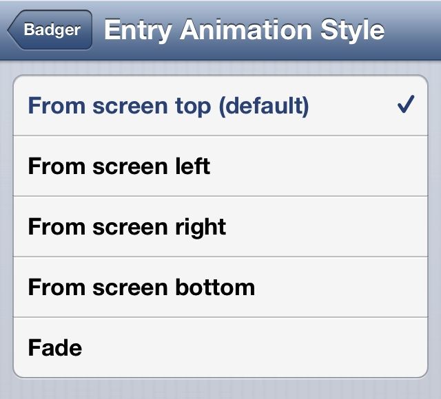Badger Entry Animation Style