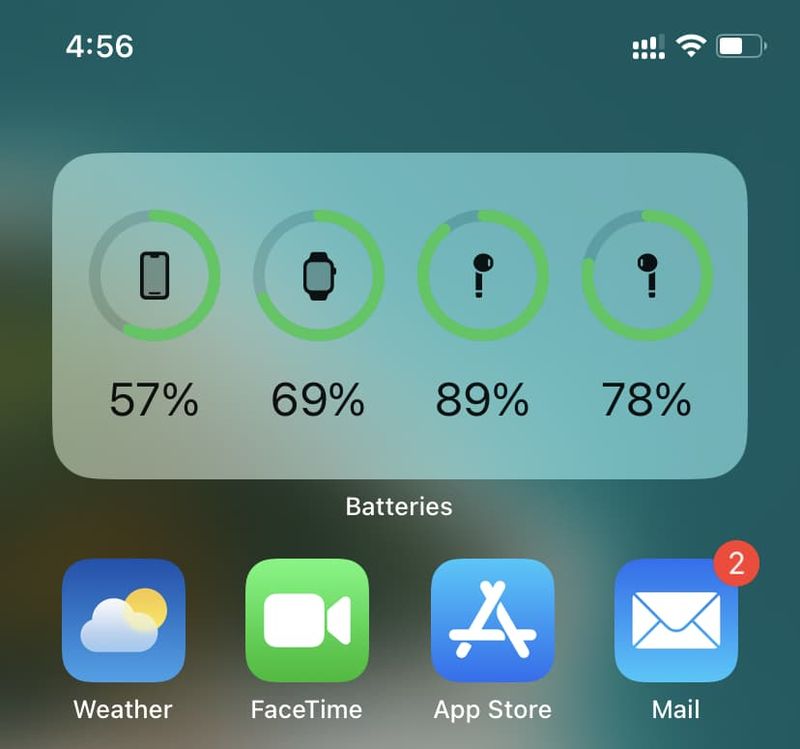 Widget Batteries sur l