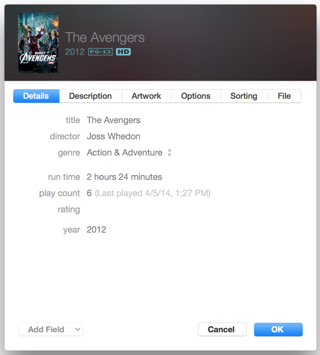 itunes 12 get info