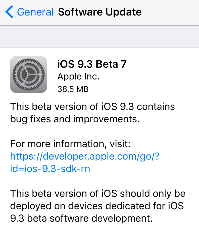 ios 9.3 beta 7