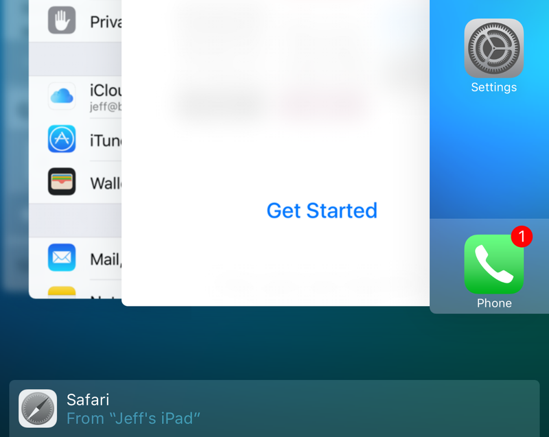 New Handoff location iOS 9