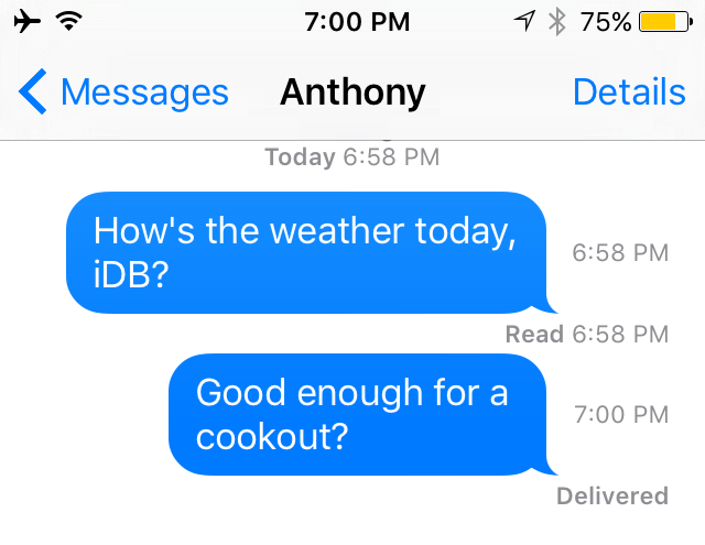 Kairos schedule messages in iOS timestamp confirmed